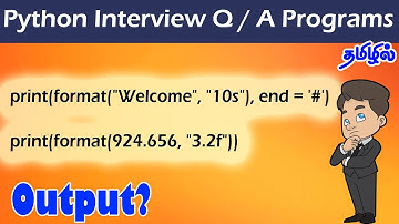 Python Interview Questions in Tamil | Be Careful While Coding | String Formatting inside print