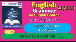 English Grammar 9TH/10th Chapter 5 ! COMPREHENSION (Passage 1 .... solved)