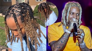 Client Wanted to Dye Her Hair Like Lil Durk & So I Styled Her Hair With Plat Braids