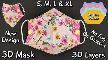 New Style - No Fog On Glasses Mask DIY | New Style 3D Mask, 3 Layers | Face Mask Sewing Tutorial