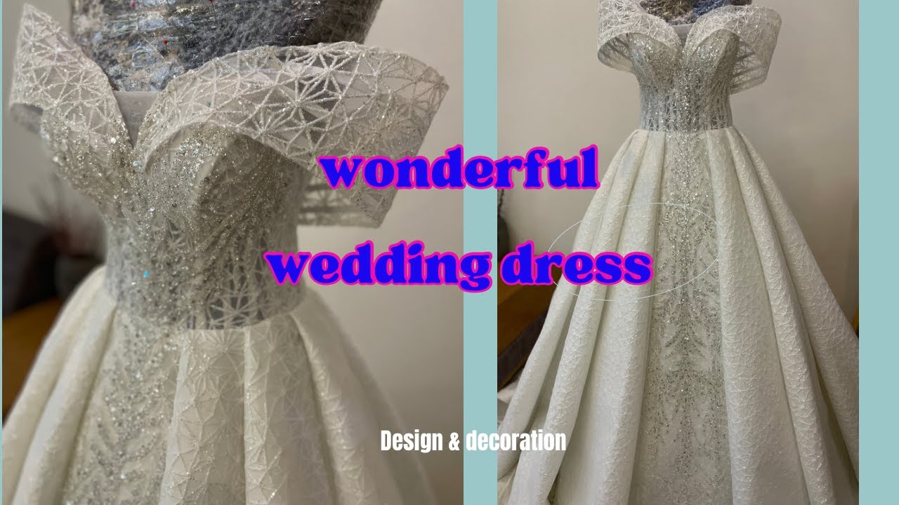 diy wedding dress/Wonderful queen collar wedding dress design YouTube