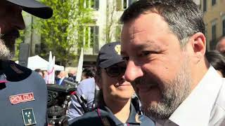 Salvini a tutto campo al compleanno della Lega