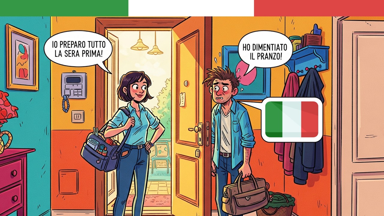 Impara l’Italiano Dialogo - Preparare la borsa per il lavoro! Conversazione facile in italiano A2/B1