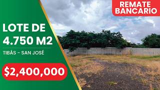Lote en venta en San Juan de Tibás, costado este del Estadio Ricardo Saprissa. Remate Bancario