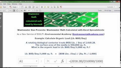 Calculate Organic Load Lb BOD Day