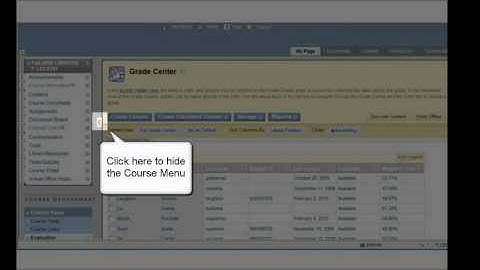 Blackboard 9 Course Menu