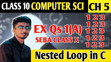 Nested Loops in C Exercise Question Class X Seba Computer Science | Nested Loop in C Ex Question 1 A