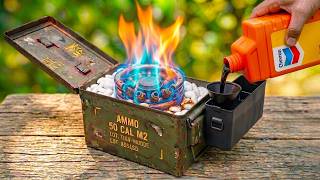 Millions don’t know waste oil is a gold mine! DIY 3-in-1 waste oil heater from an old ammo box