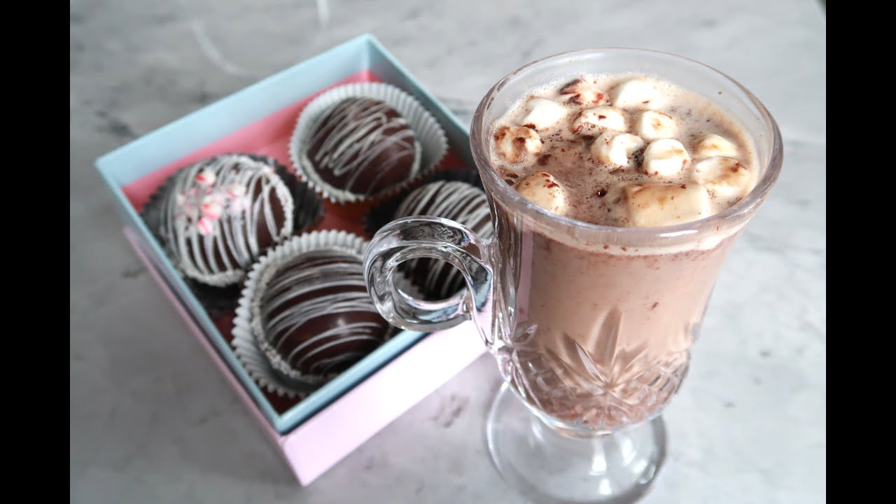 Vegan Hot Chocolate Mocha Bombs with protein & less sugar!