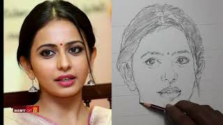 Rakul preet singh face art #rakulpreetsingh #arttutorials #loomismethod #pencilart