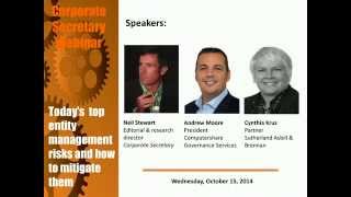 Corporate Secretary Webinar: Today’s Top Entity Management Risks and How to Mitigate Them