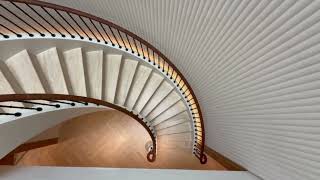 Bespoke Curved Staircase Design ~ Spindle Balustrade & Leather-Wrapped Handrail #homedecor #interior screenshot 2