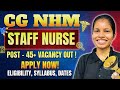 CG NHM Staff Nurse Recruitment 2026 Out! 🏥 | chhattisgarh staff nurse vacancy 2026