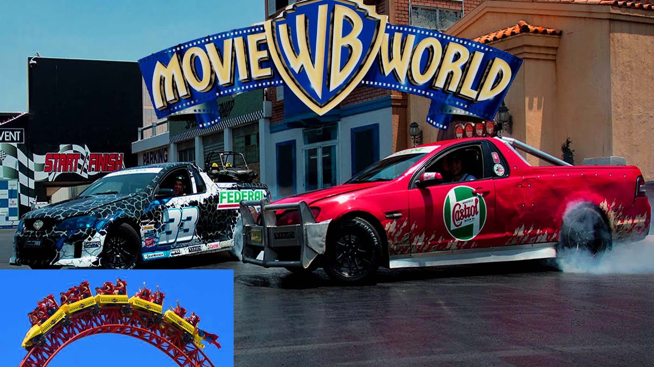 movie world Hollywood style car race - YouTube