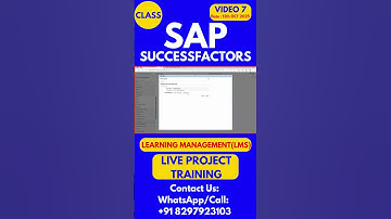 SAP SuccessFactors LMS Training Online Tutorial Class 7 13th OCT 2025 #sapsuccessfactorstraining