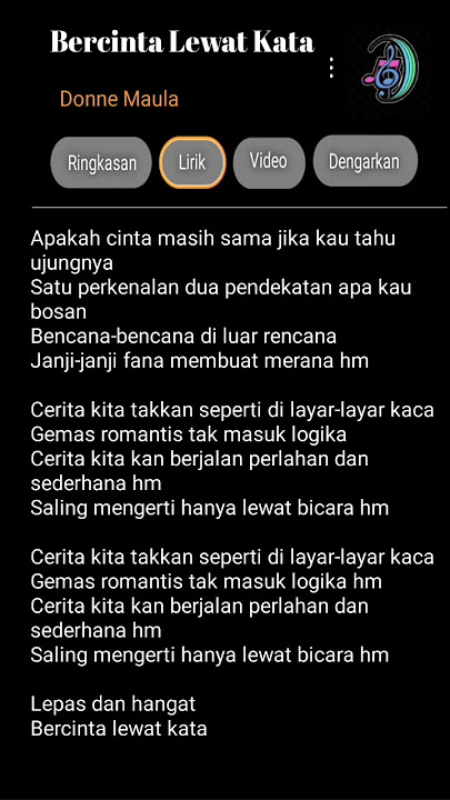 Bercinta Lewat Kata || Lagu Donne Maula #lagupopuler #lyrics #liriklagu #lyrics #status #like