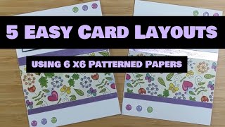 10 Cards Sentiments For Her | 5 EASY Stunning Patterned Paper Layouts with 6x6 Paper *Spelling Fixed