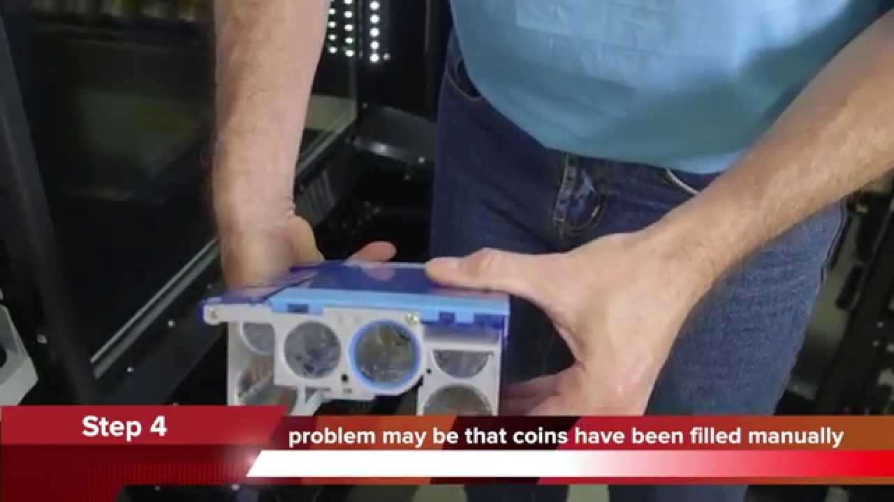 Anytime Fitness - How to fill a Currenza coin mechanism on a Sorrento I series vending machine
