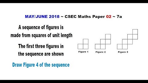 Paper2-CSEC-MATHS-451 ~ Draw Figure 4 of the Pattern ~ May/June 2018 Number 7a
