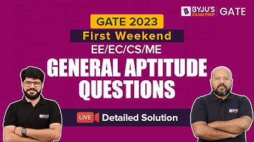 GATE 2023 General Aptitude Solution | GATE EE/ECE/CSE/ME Aptitude Answer Key | BYJU