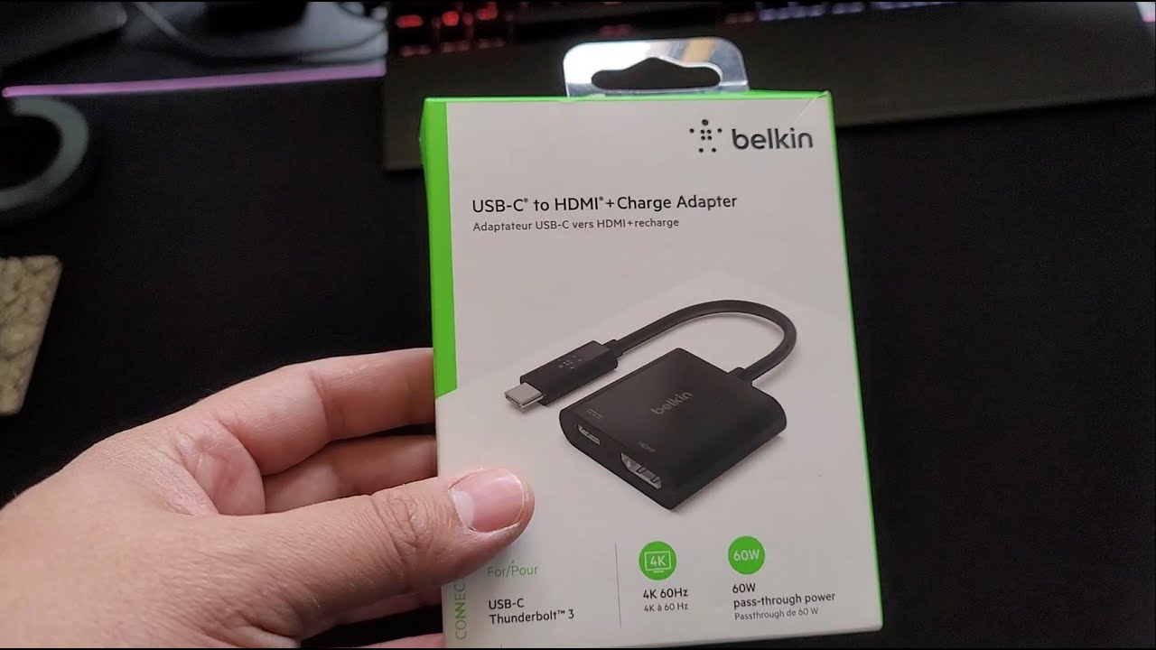 Belkin USB-C to HDMI + Charge Adapter - adapter - HDMI / USB - AVC002BTBK -  USB Adapters 