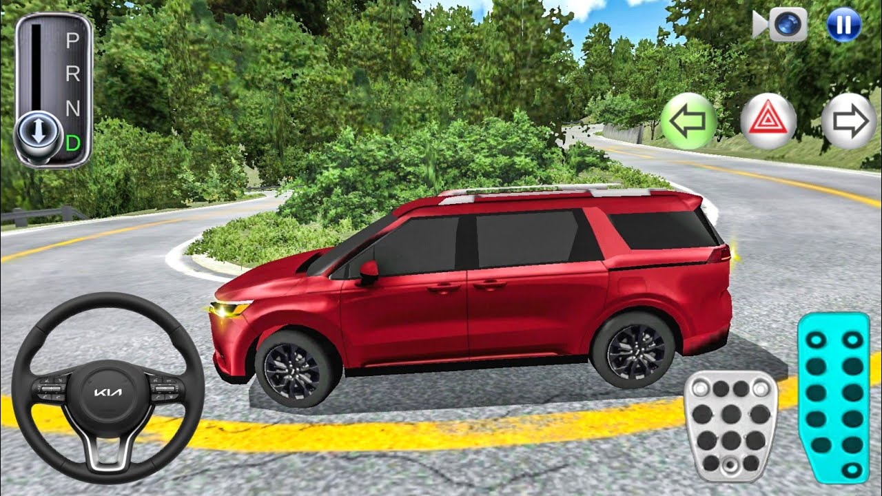 New Maroon KIA Carnival car Narrow Mountain Road Driving - 3D Driving Class Android Games - 2026