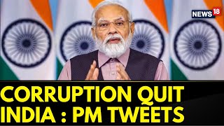 Narendra Modi | 'India is saying in one voice: Corruption Quit India'  PM Modi Tweets | News18