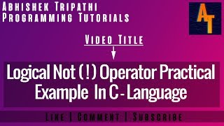Logical not operator part-26