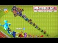 Just 1 troop vs impossible level 1 base formation