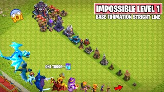 Just 1 Troop Vs Impossible Level 1 Base Formation