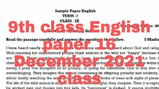 9th Class English Paper 16 December 2021pseb 9th Class English Paper 16 December Term1