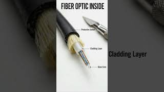 Fiber Optic Inside Explained in 30 Seconds ⚡ How Internet Travels at Light Speed #shorts