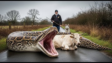 Brave Husky Saves Cow from Giant Python | Incredible Rescue Caught on Camera