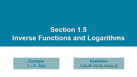 Section 1.5 Inverse Functions and Logarithms part (1)