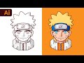 Mastering Adobe Illustrator&#39;s Live Mirror Tool to Create Character Designs (Naruto)