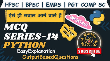 Python mcq |MCQ -14 | HPSC PGT Computer Science | O Level m3-r3 | python for beginners