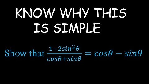 Proving an Interesting Trigonometric Identity| (1-2sin^2x)/cosx + sinx = cosx - sinx
