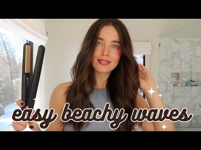 Easy Beach Waves With A Flatiron | Favorite Hair Products Thick & Wavy Hair Emily DiDonato