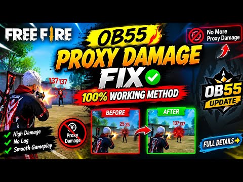 🔥 FREE FIRE OB55 PROXY SERVER DAMAGE FIX 😱 | 100% Working | Step By Step Hindi | Latest Method