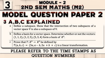 Maths (M2) Model Paper 2 Solution 3 a,b,c Explained 2nd Sem EEE Stream 2022 Scheme VTU
