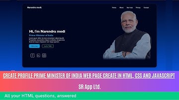 Prime Minister profile create in HTML and CSS || SR App Ltd || @srappltd || HTML tutorial beginner