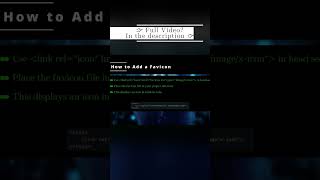🏛️ HTML 🏛️ How to Add a Favicon 🏛️ #shorts #KGRDevShorts