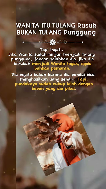 wanita itu tulang rusuk bukan tulang punggung