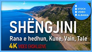 SHËNGJINI - Rana e hedhun, Kune, Vain, Tale - plazhi, lagunat, porti - #albania #4k #beach #travel