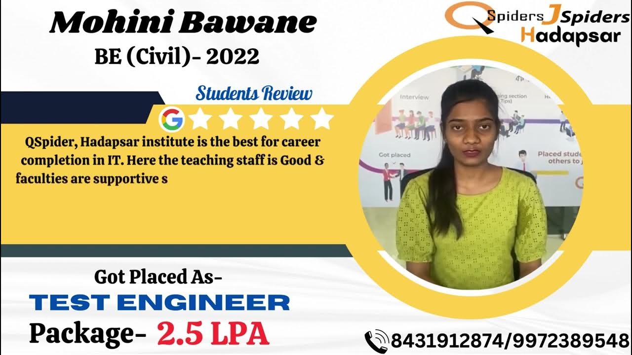QSPIDERS HADAPSAR STUDENT GOT PLACED AS TEST ENGINEER, CONGRATULATIONS