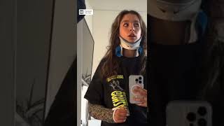 Download Lagu Broken arm in a cast and neck brace MP3