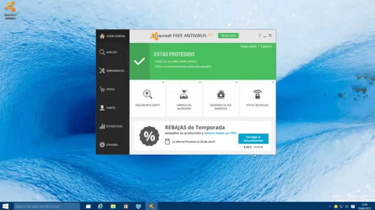 Descargar Antivirus para Windows 10 - 7- 8 -8.1 avast 