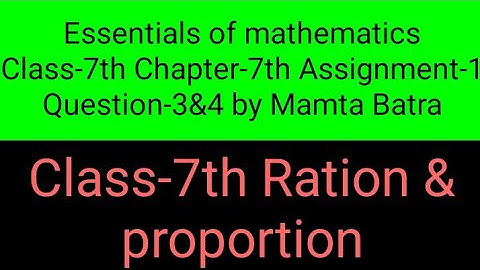 Essentials of mathematics Class-7th Ch-7th Assi-1st Que-3rd&4th by Mamta Batra|| #mathsclass7 ||
