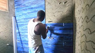 Magnificent! Bathroom 3x2 design Wall Tile installation Process-Using by Cement grout