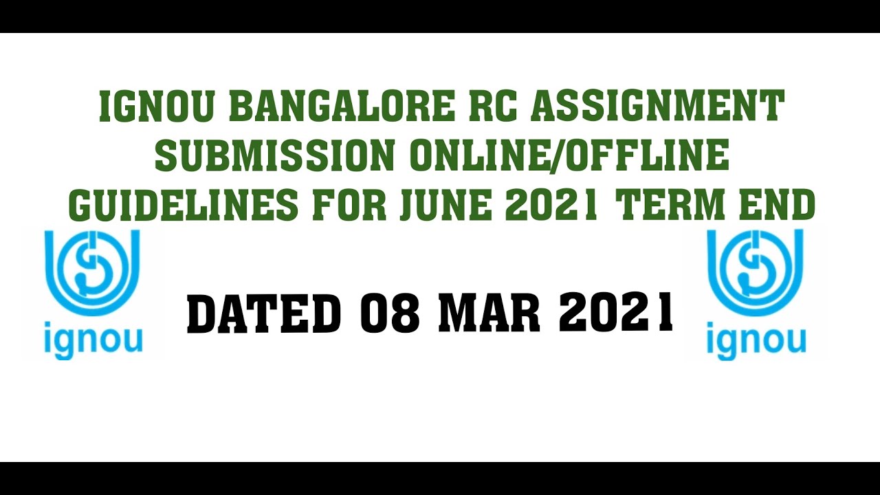 ignou assignment submission online rc bangalore